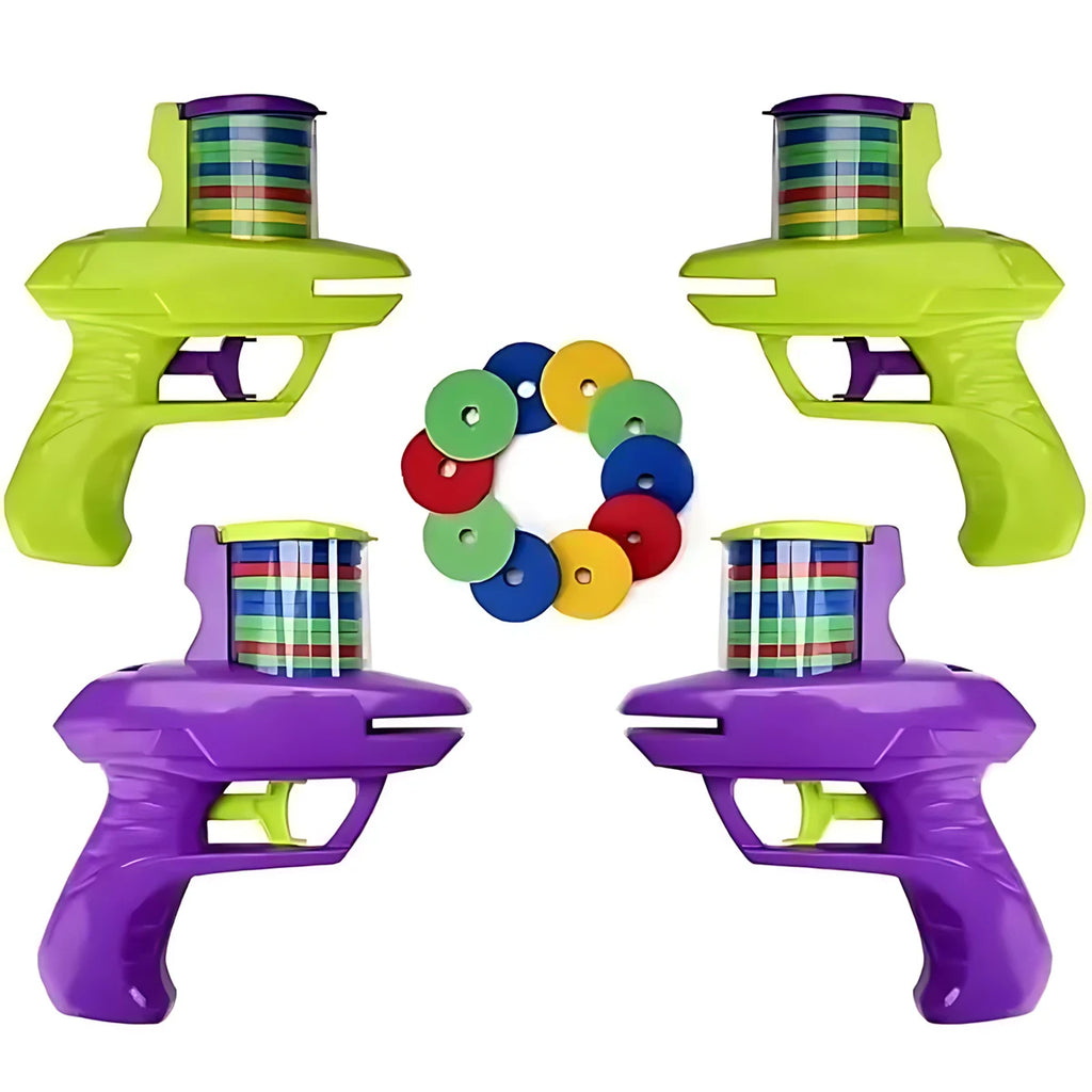 1pc Kids Outdoor Game Disc Gun Toy Flying Disc Shooting Launcher Gun Double Parent-child Interactive Children Toy for boys gifts