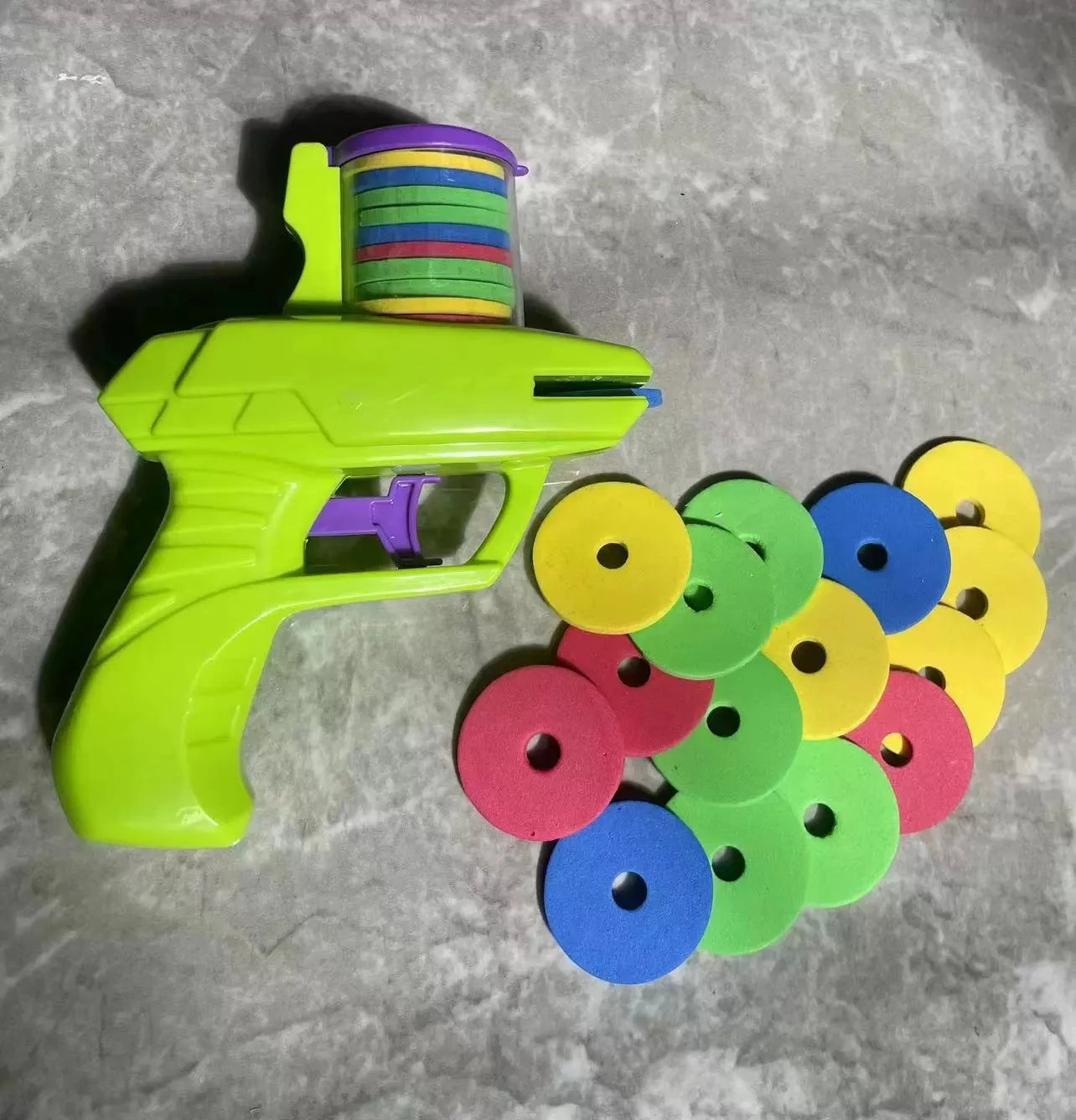 1pc Kids Outdoor Game Disc Gun Toy Flying Disc Shooting Launcher Gun Double Parent-child Interactive Children Toy for boys gifts