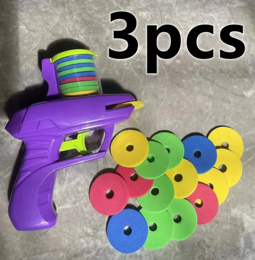 1pc Kids Outdoor Game Disc Gun Toy Flying Disc Shooting Launcher Gun Double Parent-child Interactive Children Toy for boys gifts