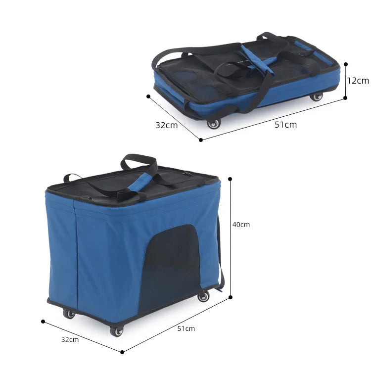 4 Wheels Pet Travel Carrier Foldable Pet Strollers for Large Dogs and Cats